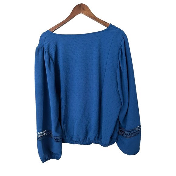 Lane Bryant Classic Long-Sleeve V-Neck Cropped Blouse sz 20 new - Picture 3 of 3